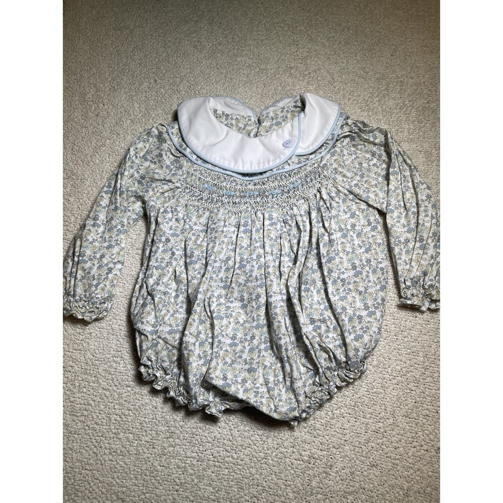 Lullaby Set Courtney Bubble Long Sleeve - Whispering Floral Blooms Blue Size 24M